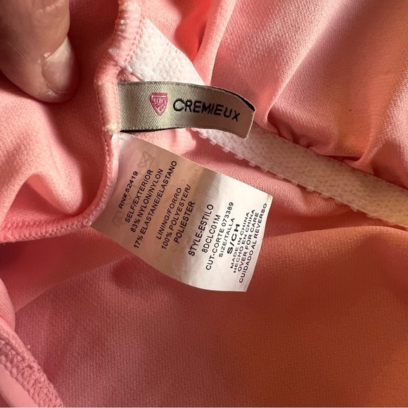 Cremieux One Shoulder One Piece Bow Bathing Suit, Pinky Peach, size Small - Picture 6 of 10